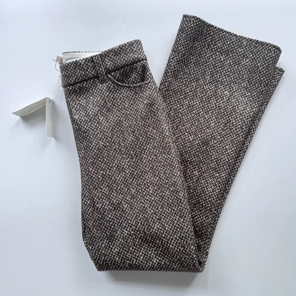 Tory Burch Gray Tweed Flare Trousers